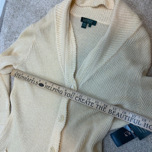 NWT Lauren Ralph Lauren Morton Cardigan Sweater Linen Women’s Large - Picture 11 of 12